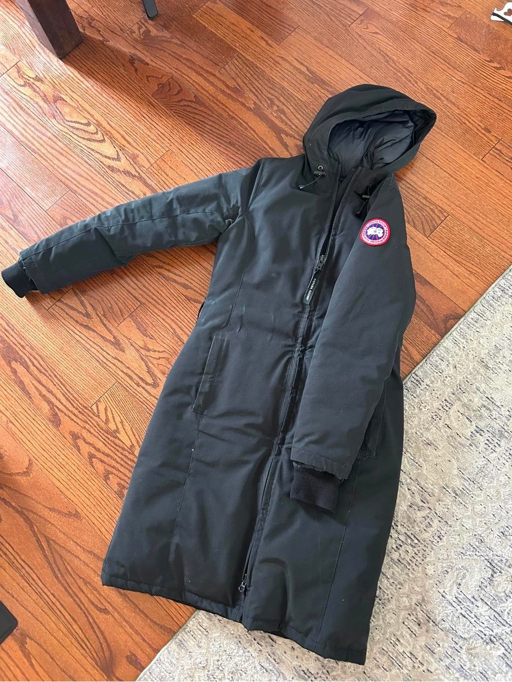 Canada Goose Long Black Puffer Parka with Hood